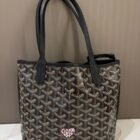 Goyard Mini Anjou Tote, Black, Coated Canvas