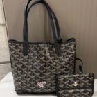 Goyard Mini Anjou Tote, Black, detail 1