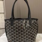Goyard Mini Anjou Tote, Black, Coated Canvas