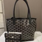 Goyard Mini Anjou Tote, Black, detail 1
