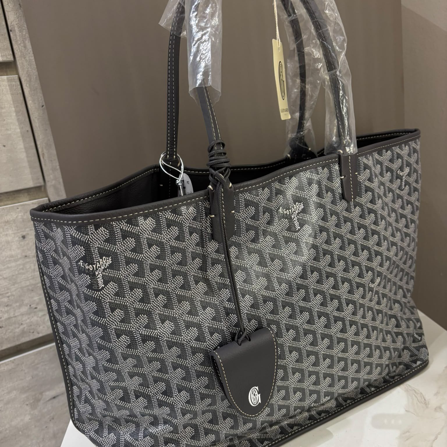 goyard-saint-louis-pm-grey-hero-photo Goyard Saint Louis PM, Grey, Canvas / Leather Trim