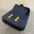 Hermes Constance Slim Wallet, Deep Blue, interior view