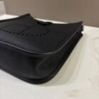 Hermes Evelyne Mini Black Epsom bag, corner and edge detail