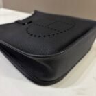 Hermes Evelyne Mini Black Epsom bag, leather tab and maker's mark