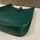 Hermes Evelyne Mini Malachite bag, corner and base detail