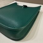 Hermes Evelyne Mini Malachite bag, closure tab and corner detail