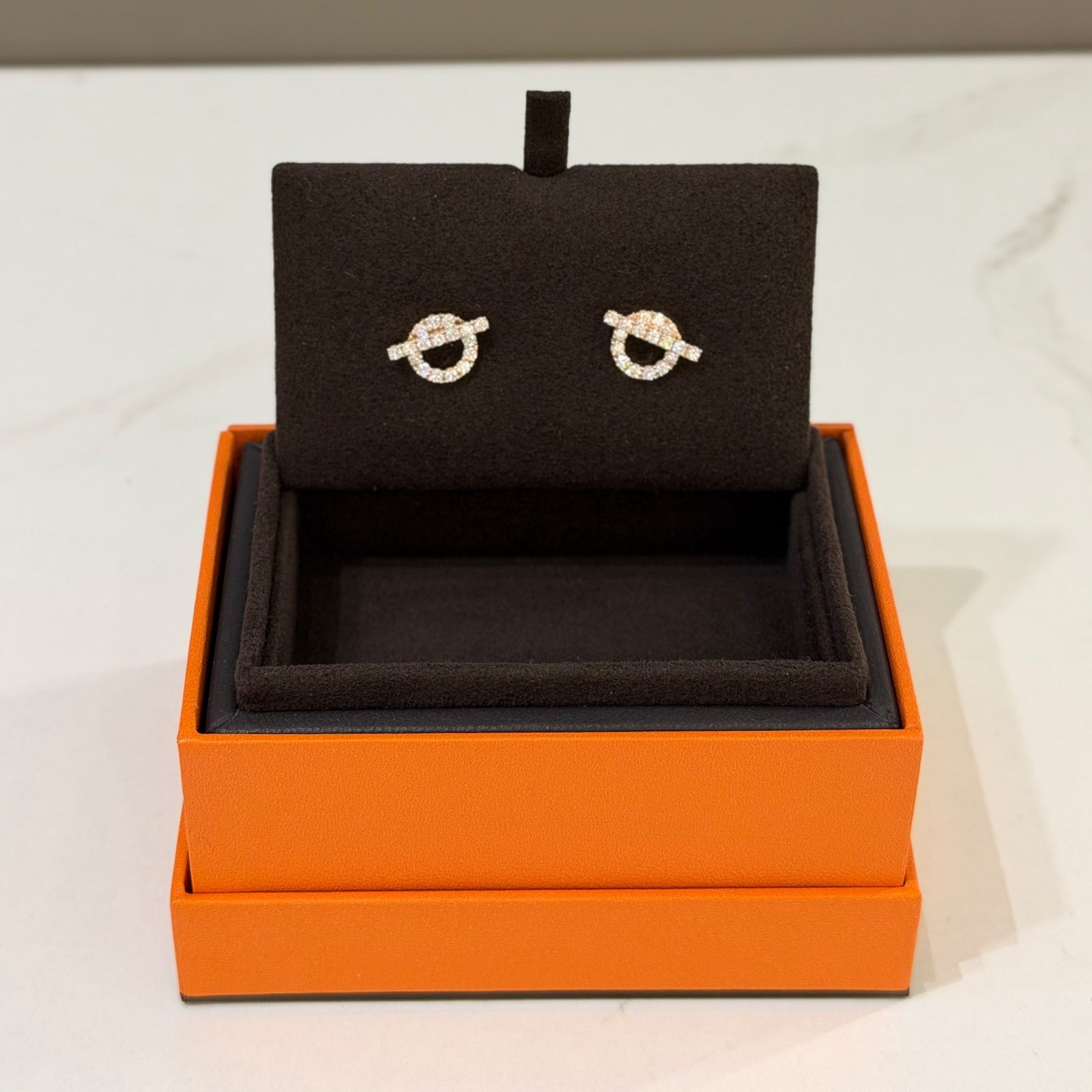 hermes-finesse-rose-gold-diamond-earrings-photo-1 Hermes Finesse earrings, Rose Gold and Diamond